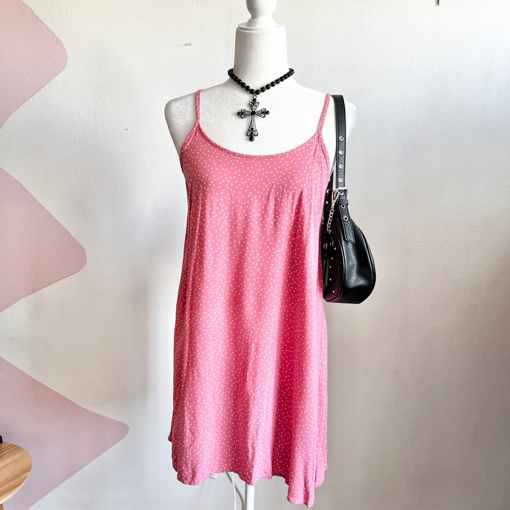 Pink Polka‎ Dot Dress, Coquette Soft Girl Dollcore Y2K Small